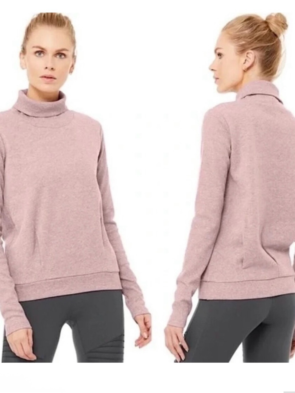 Alo Yoga clarity pink pastel long sleeve turtleneck sweatshirt maybe M